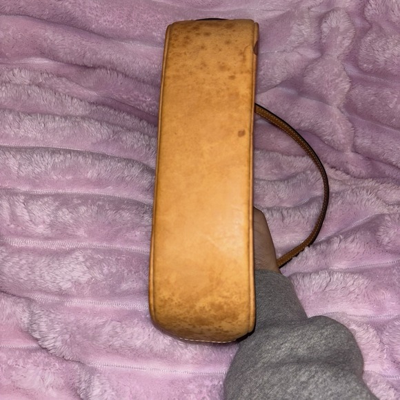 Vintage Coach  Signature Demi Mini Bag Tan Canvas Leather Y2K Shoulder Bag Brown - Picture 3 of 4